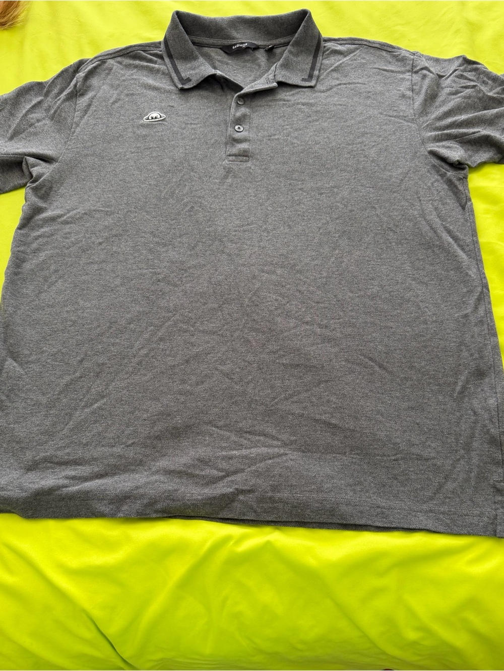 Men's Grey Short-Sleeve Polo with Subtle Logo